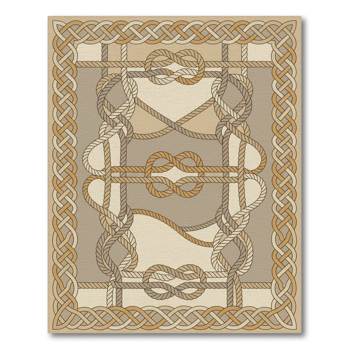 Nautical Rope Knot Border Rug