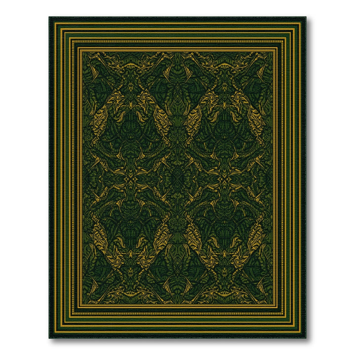 Green Dark Green Gold Traditional Persian Area Rug