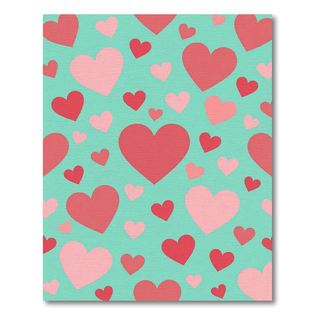 Aqua Hearts Valentine's Day Rug