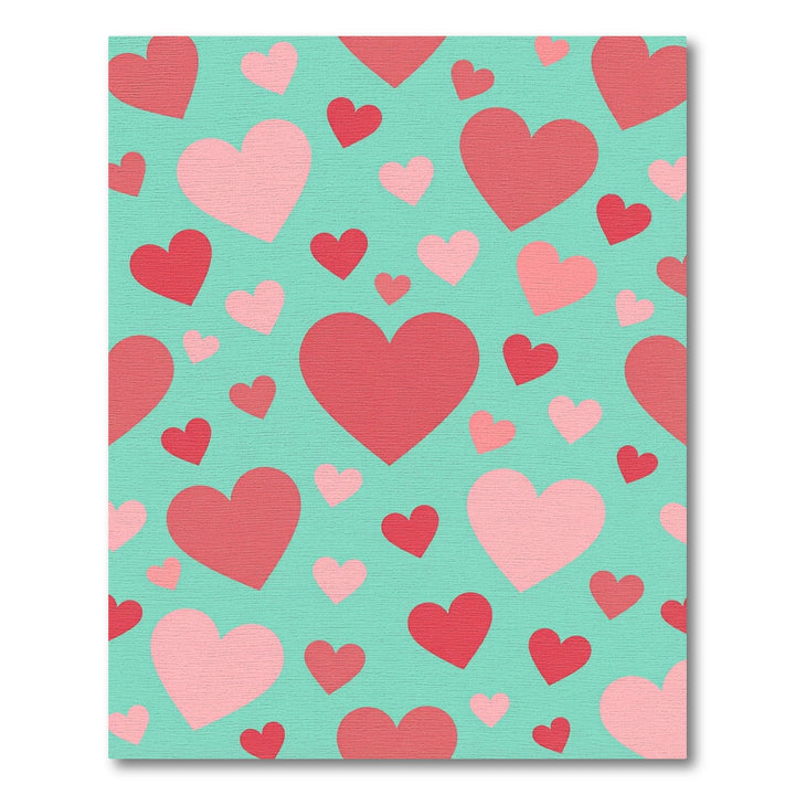Aqua Hearts Valentine's Day Rug