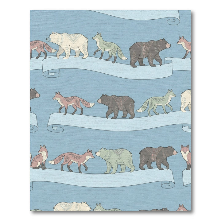 Whimsical Woodland Animals On Ribbons Rug