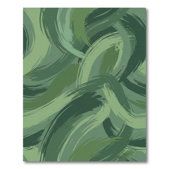 Brushstroke Ocean Deep Green Swirls Rug