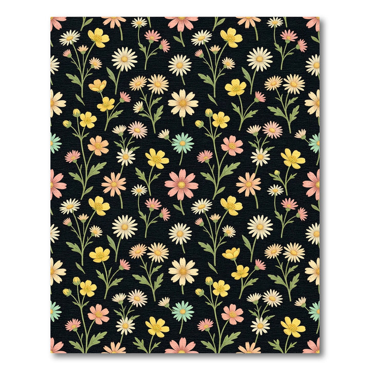 Pastel Daisy Floral Meadow Background Rug