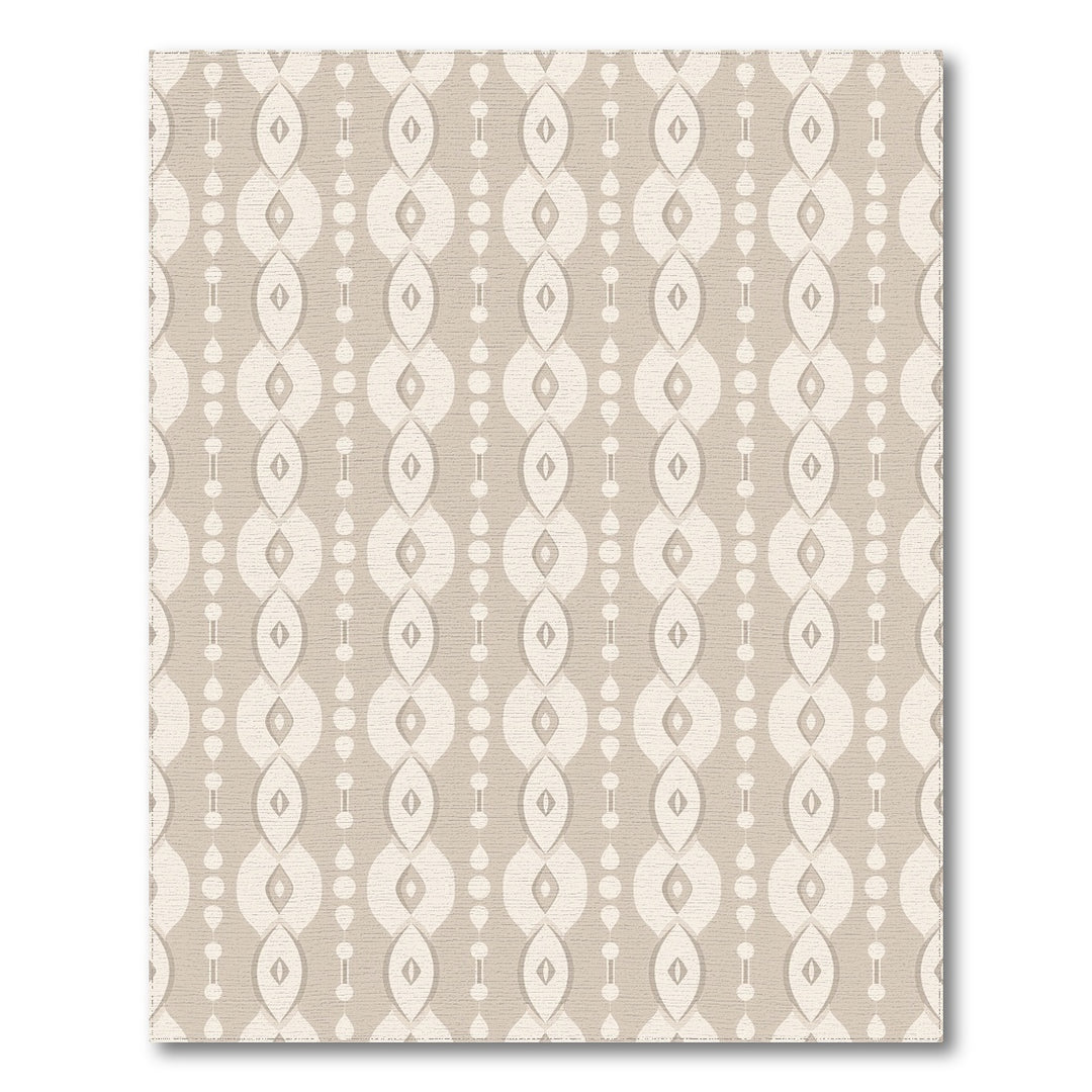 Beige and Neutral Beige Geometric Oval Area Rug