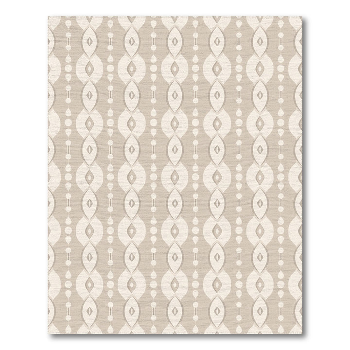 Beige and Neutral Beige Geometric Oval Area Rug