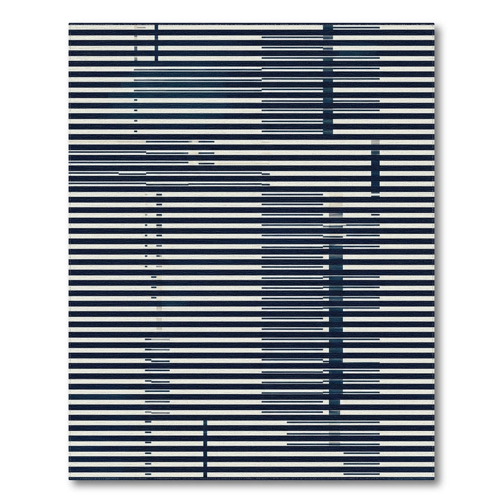 Modern Navy White Linear Gradient Rug
