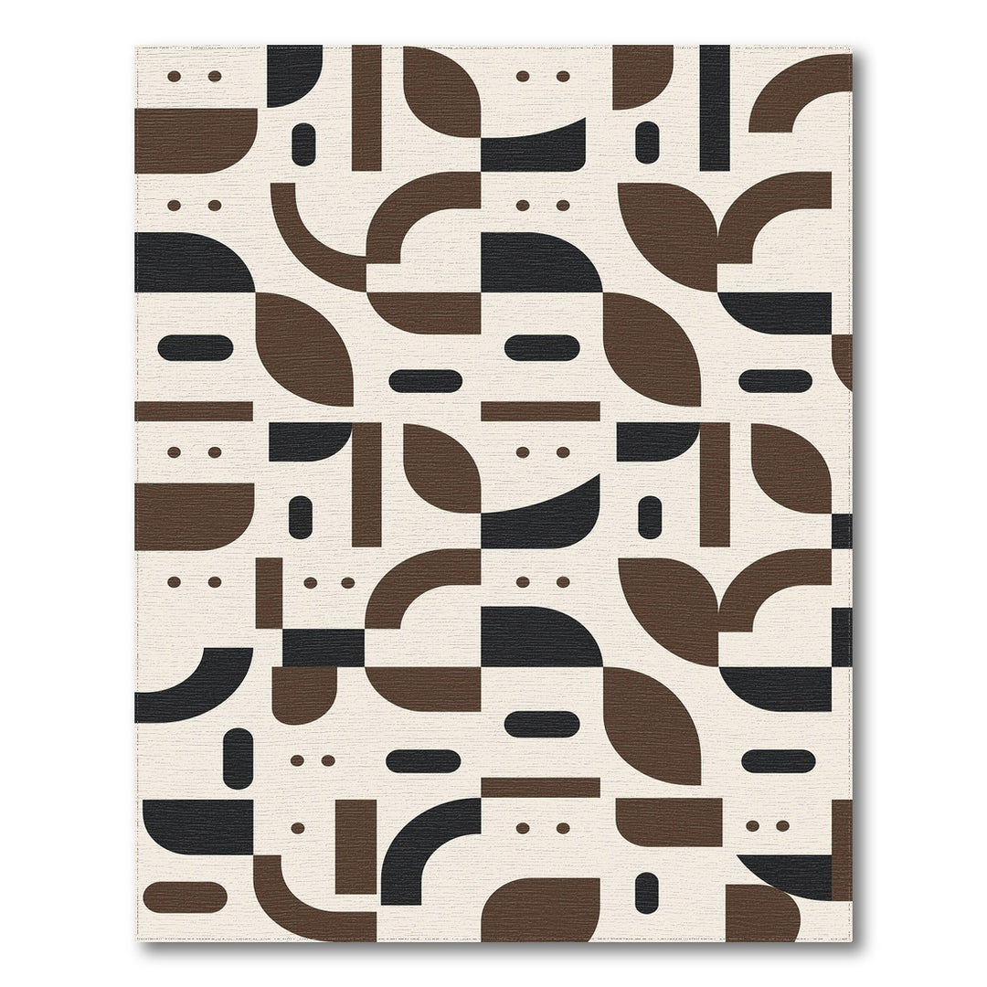 Brown Geometric Modern Brown and Tan Area Rug