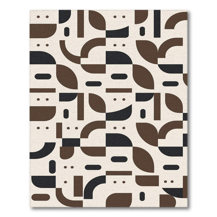 Brown Geometric Modern Brown and Tan Area Rug