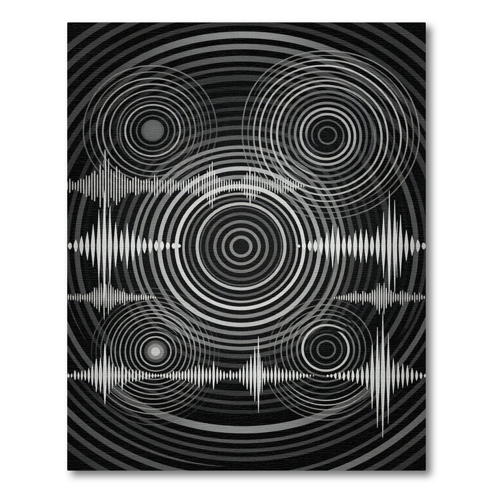 Abstract Sound Wave Circles Rug