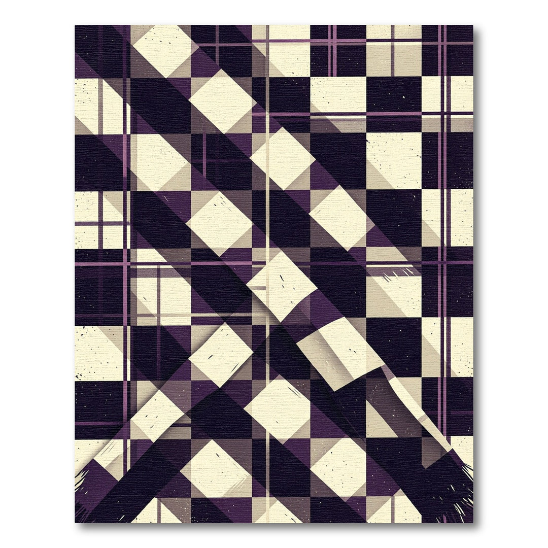 Bold Purple Plaid Geometric Rug