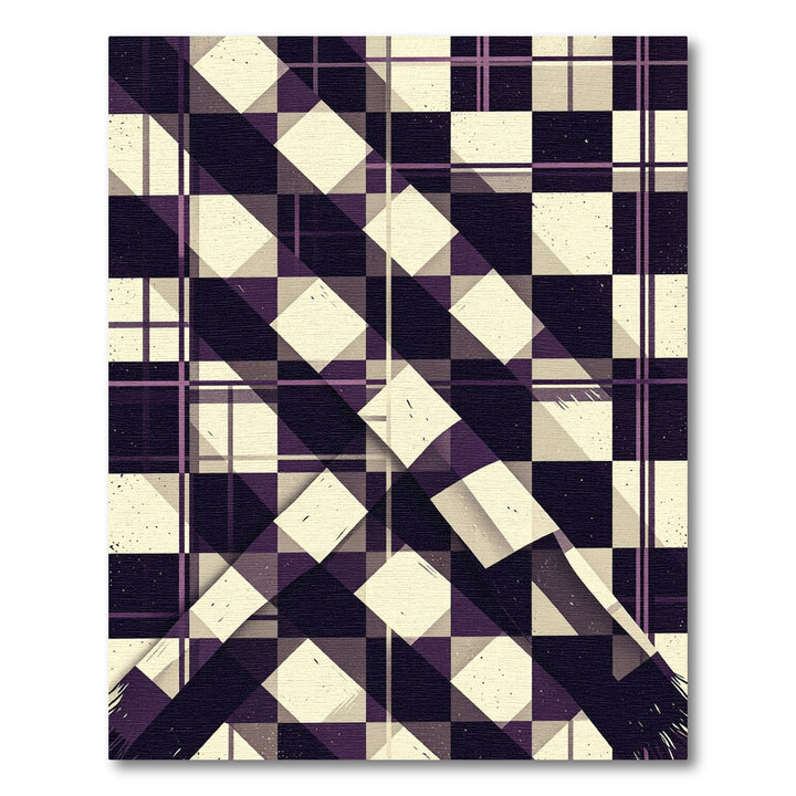 Bold Purple Plaid Geometric Rug