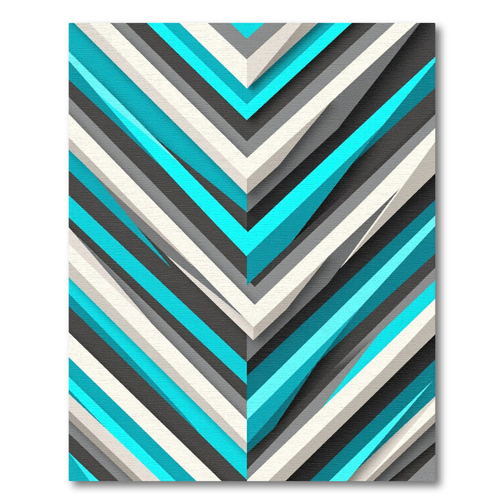 Bold Aqua Gray Chevron Stripes Rug