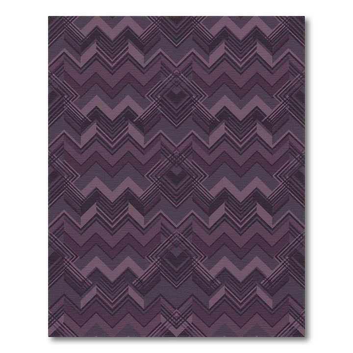 Mauve Chevron Diamond Geometric Rug