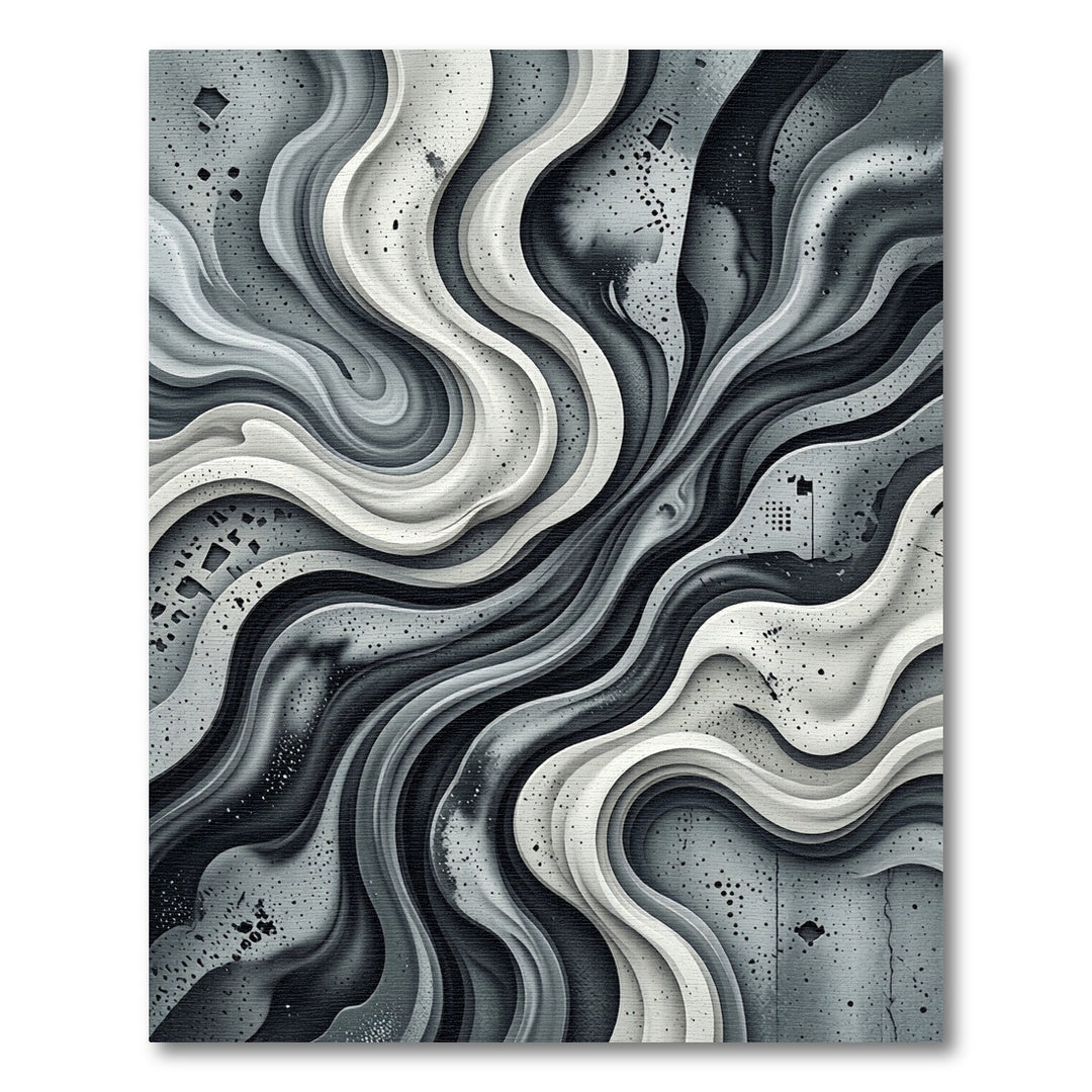 Monochromatic Abstract Swirl Paper Cut Rug