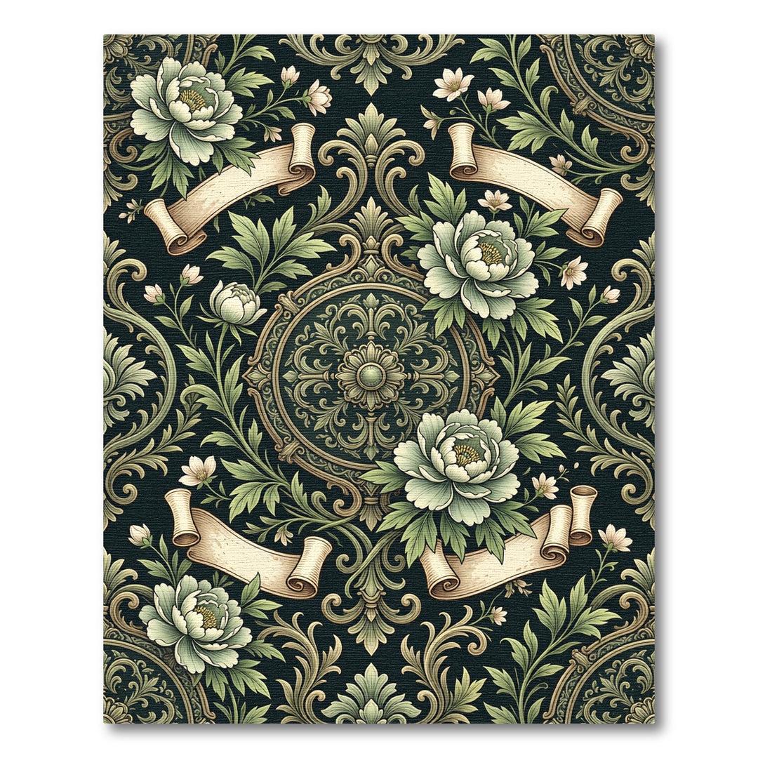Vintage Floral Meadow Serpentine Ribbon Rug