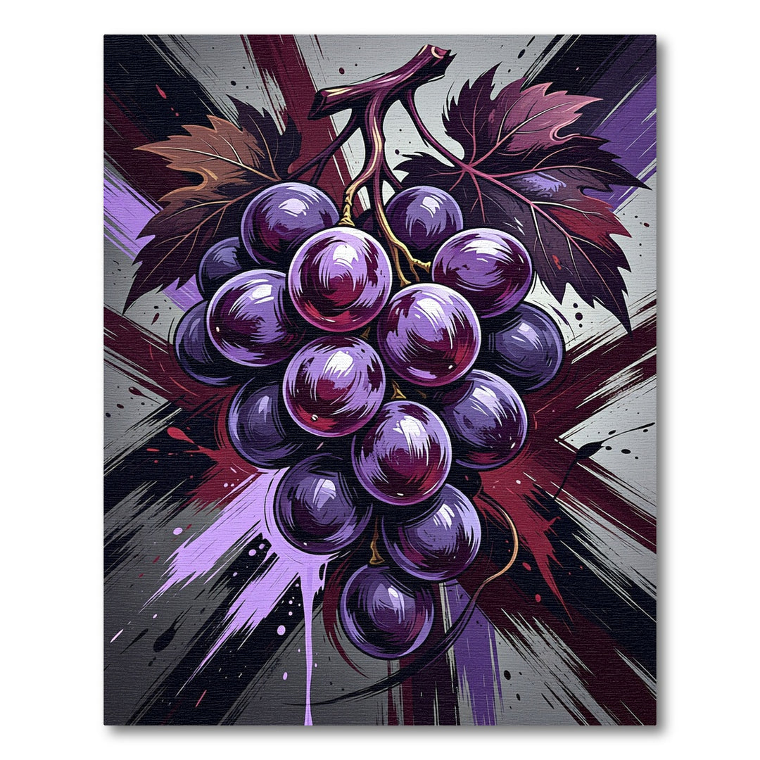 Bold Purple Grapes Burst Abstract Splatter Rug