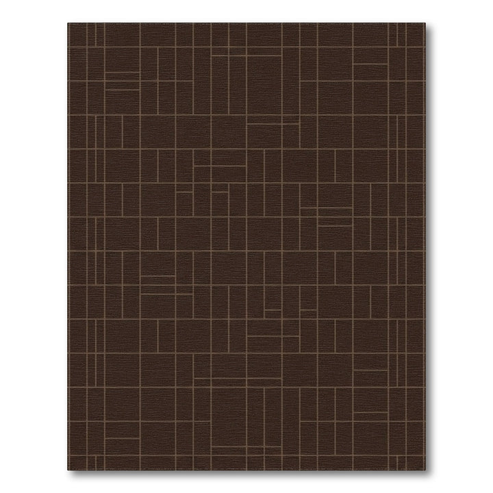 Sophisticated Brown Geometric Grid Rug