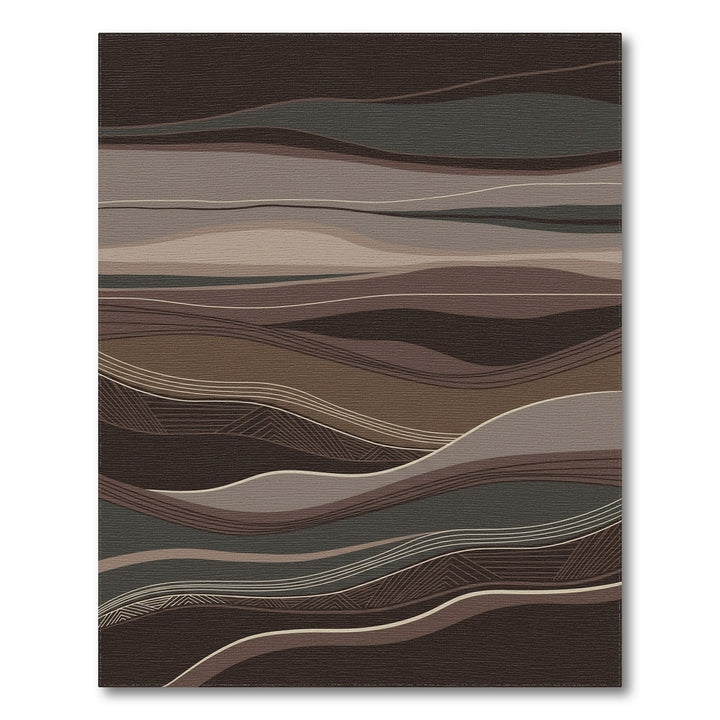 Earthy Tones Wavy Layered Landscape Rug