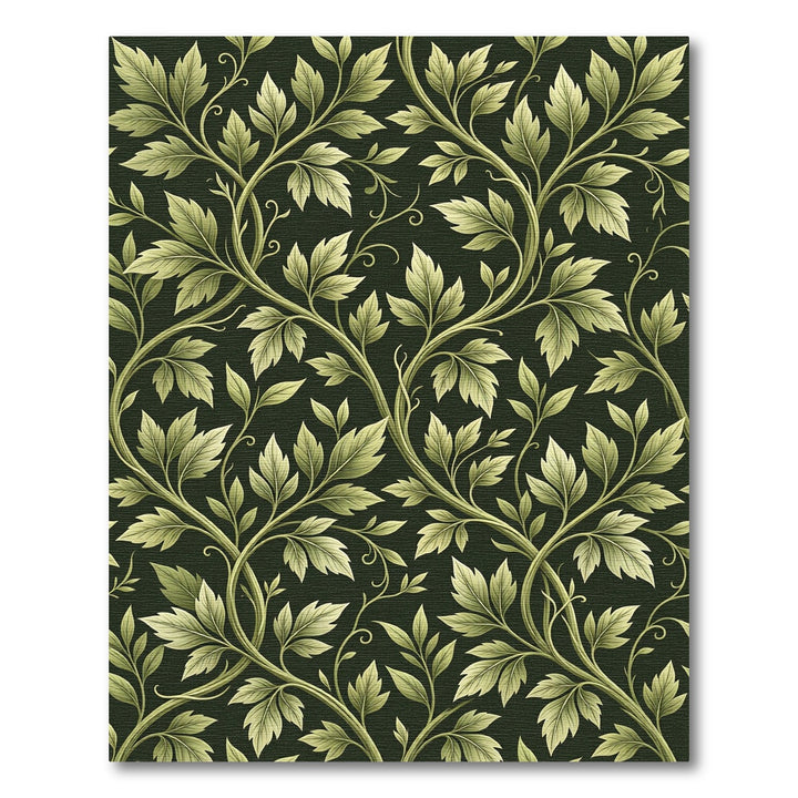 Elegant Green Vine Swirl Rug