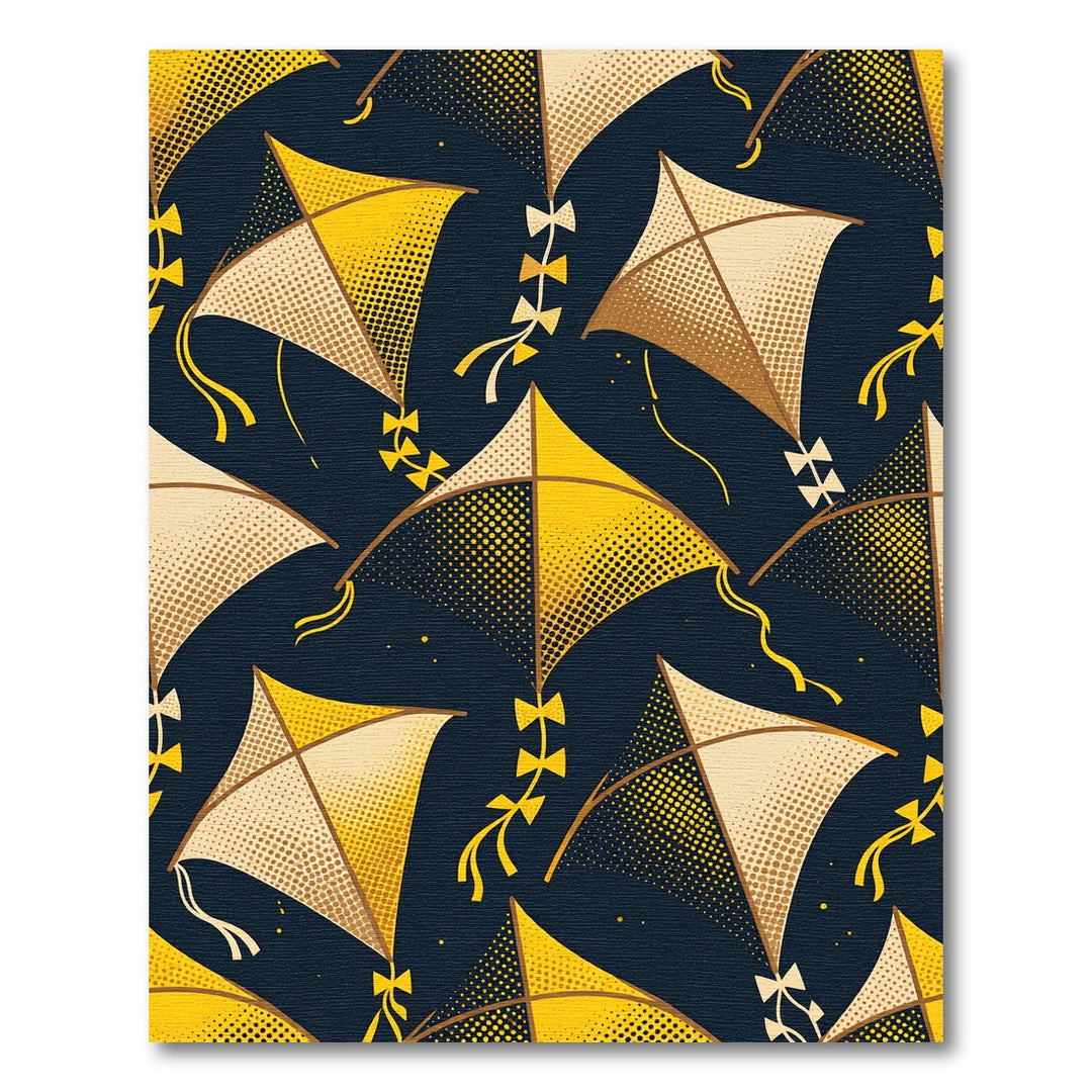Golden Kite Halftone Pattern Rug