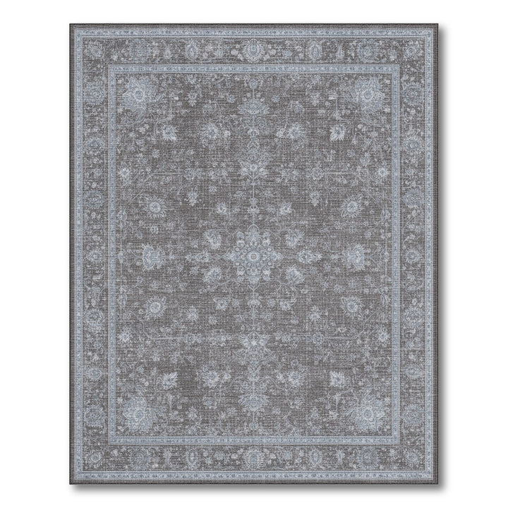 Grey Traditional Persian Floral Rug