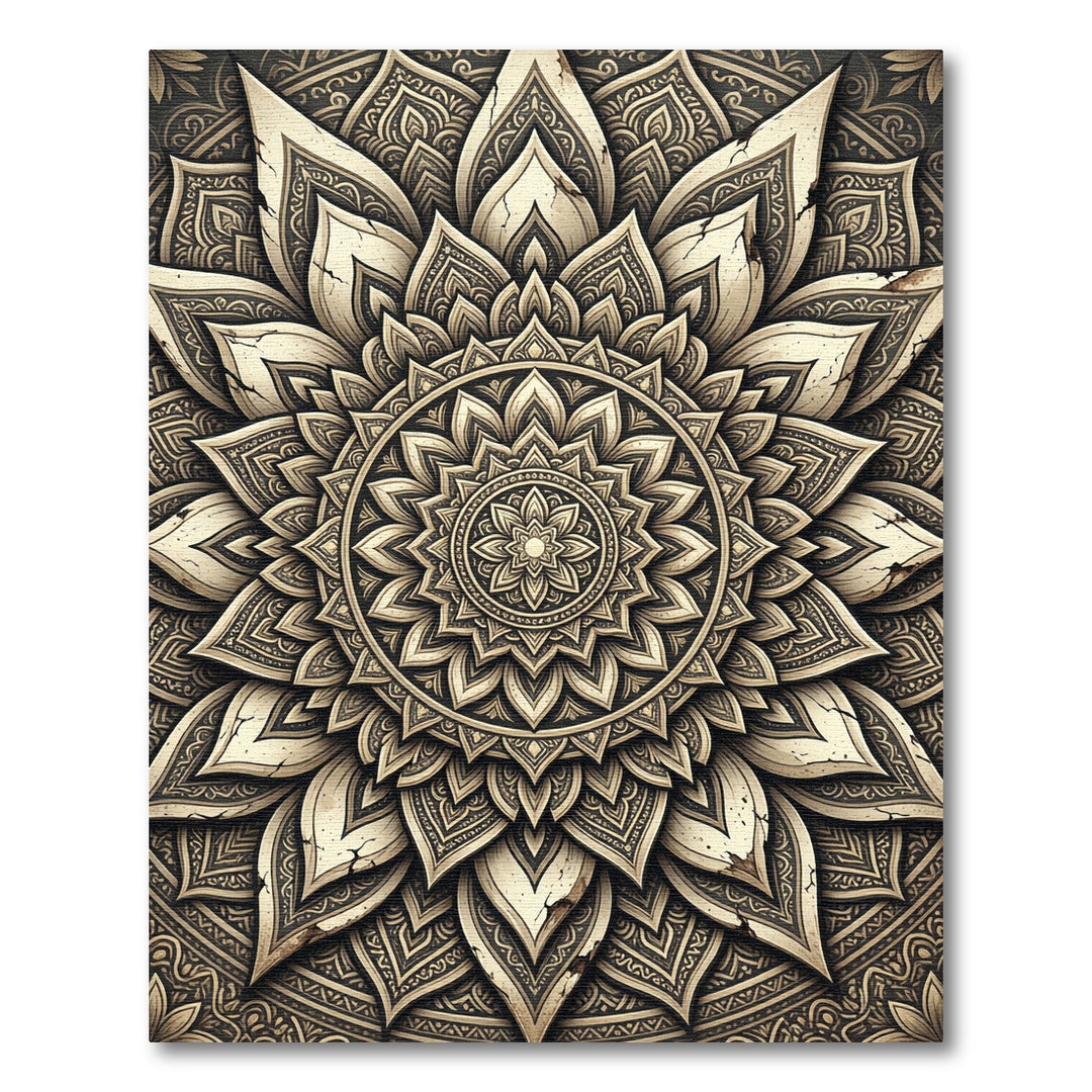 Antique beige mandala Rug