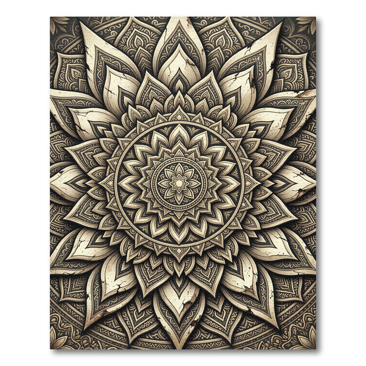 Antique beige mandala Rug