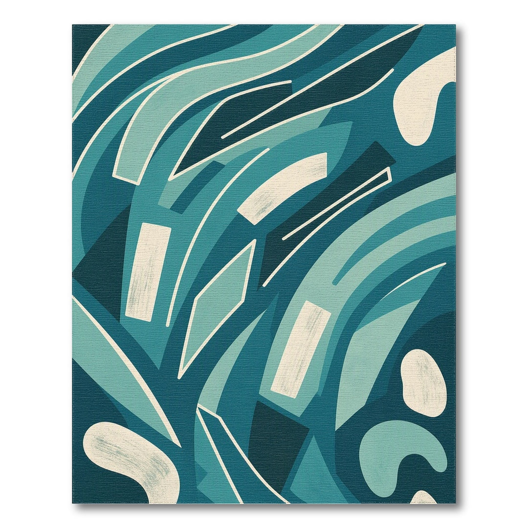 Teal Abstract Flow Area Rug