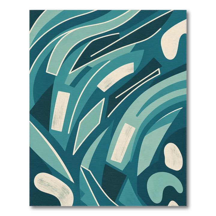 Teal Abstract Flow Area Rug