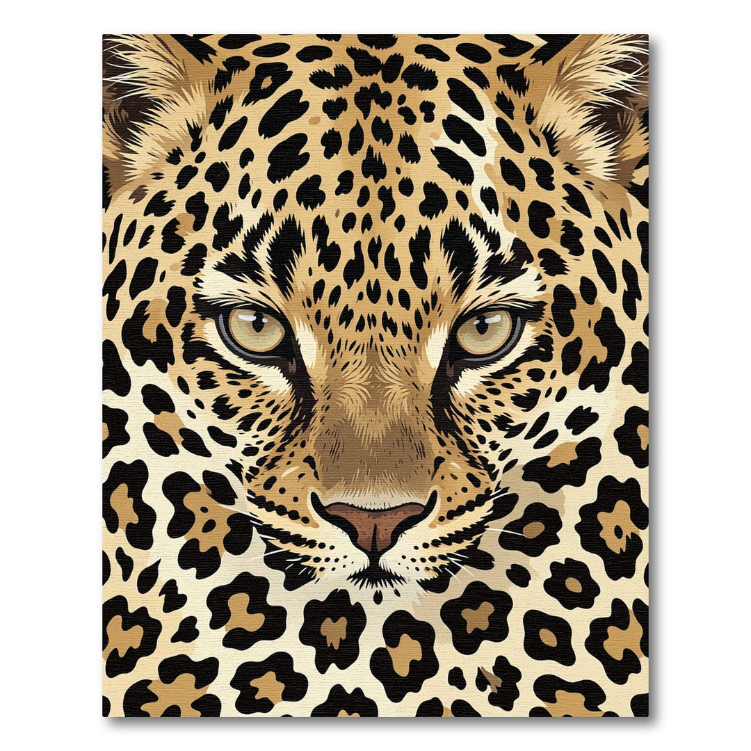 Golden Leopard Spots Face Rug
