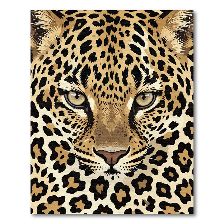 Golden Leopard Spots Face Rug
