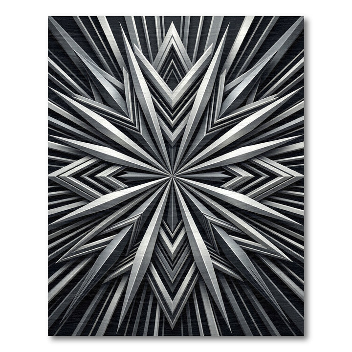 Silver Metallic Starburst Geometric Rug