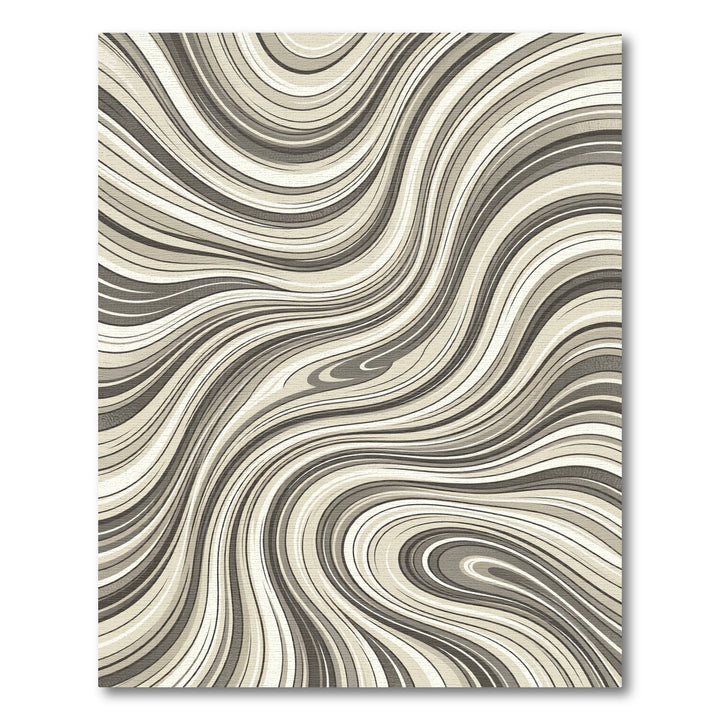 Abstract Beige Swirl Rug
