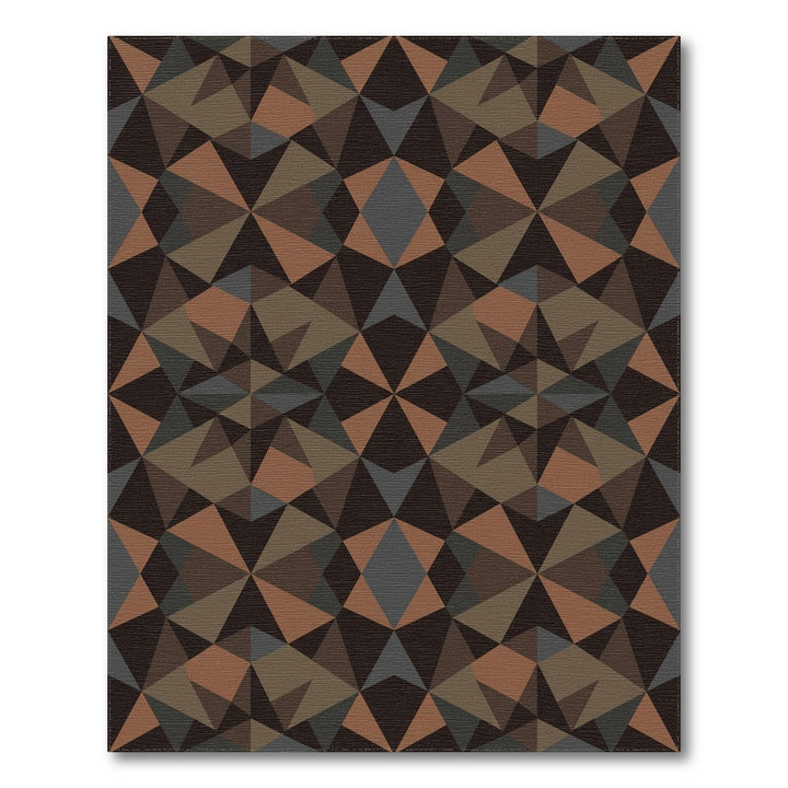 Earthy Warm Geometric Starburst Rug