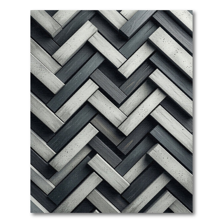 Monochromatic Wood Grain Herringbone Rug