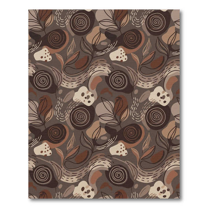 Warm Earthy Tone Organic Swirl Rug