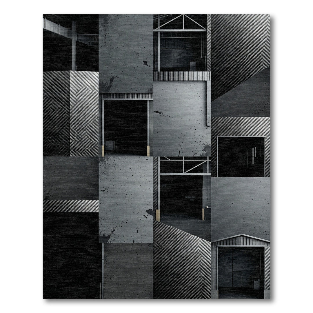 Industrial Carbon Fiber Grain Texture Rug
