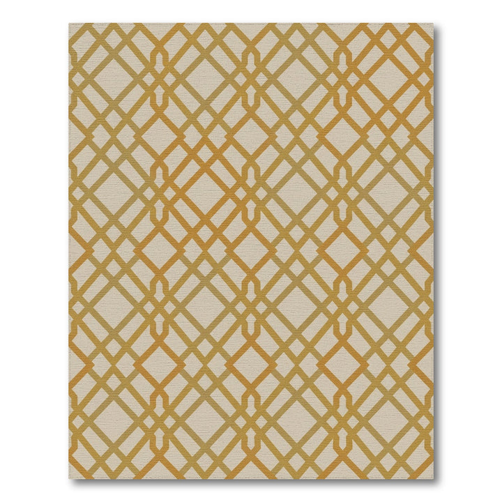 Golden Lattice Geometric Tan Rug