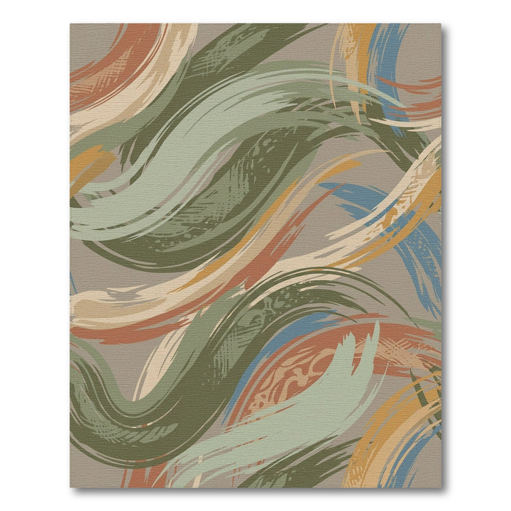 Earthy Brushstroke Flowing Waves Rug