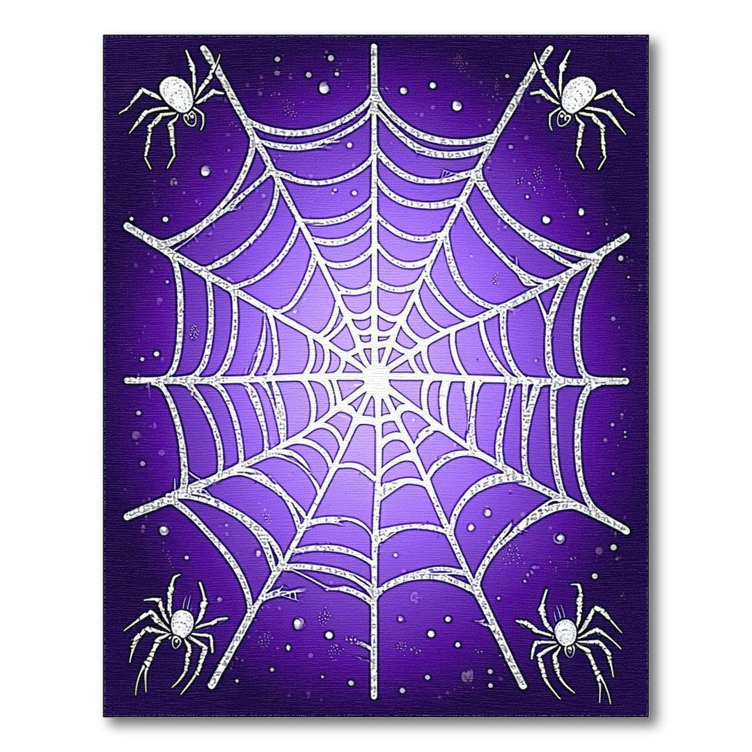 Geometric Modern Purple Spider Web Area Rug