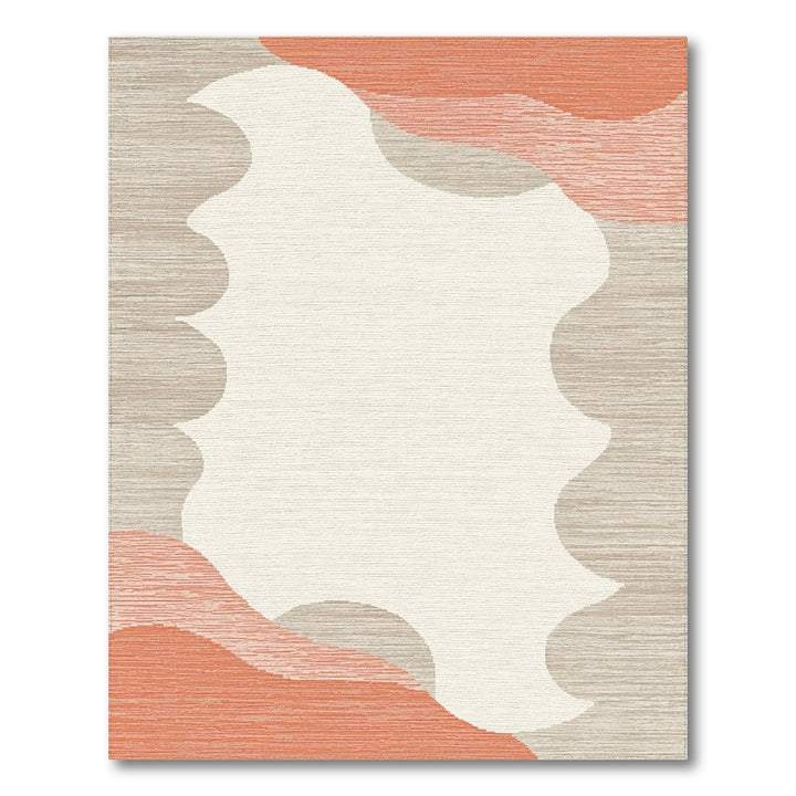 Wave Abstract Orange Wave Area Rug