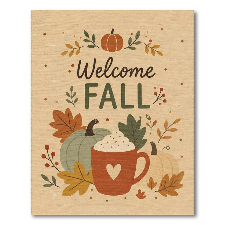 Welcome Fall Pumpkin Mug Area Rug