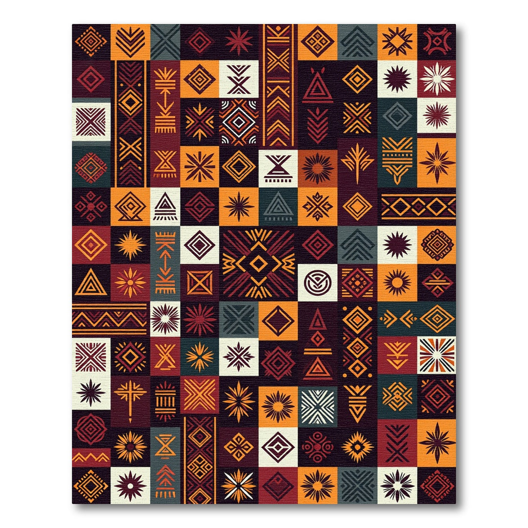 Tribal Geometric Sunburst Rug