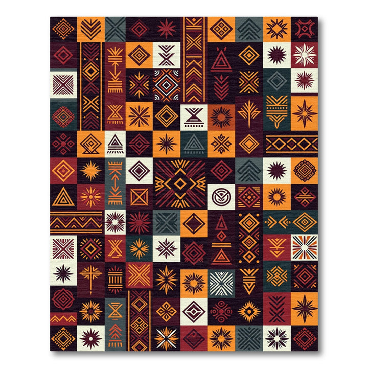 Tribal Geometric Sunburst Rug