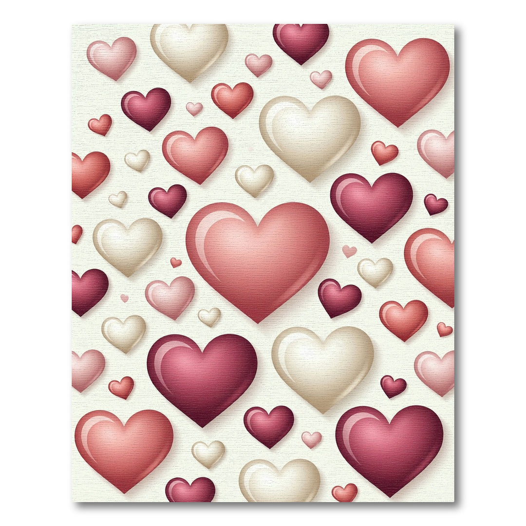 Romantic Pink and Burgundy Heart Scatter Rug