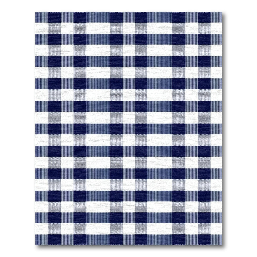 Navy Geometric Modern Navy Blue Checkered Washable Area Rug