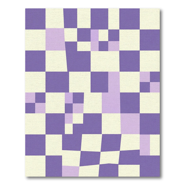 Abstract Lavender Checkerboard Squares Rug