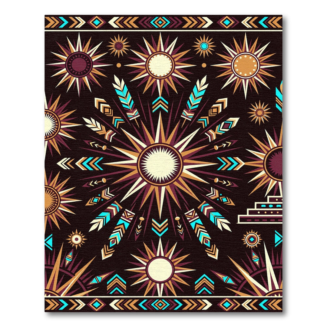 Boho Golden Sun Tribal Rug