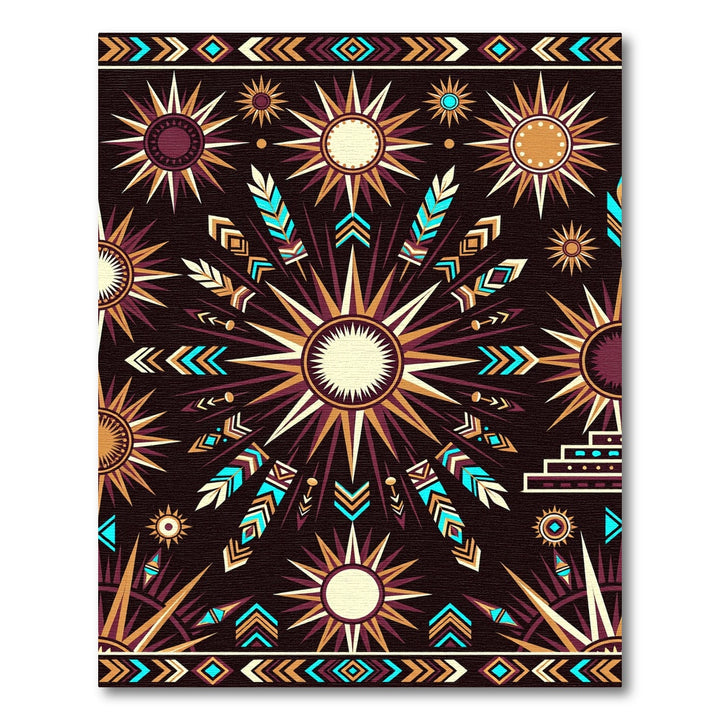 Boho Golden Sun Tribal Rug