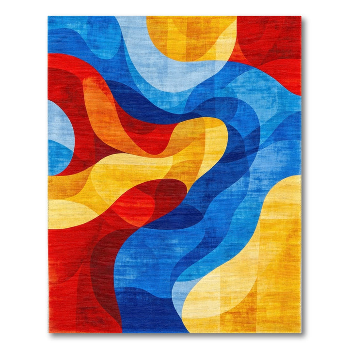 Vivid Wavy Abstract Multi-Color Area Rug